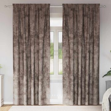 Tende in Velluto 2 pz Cappuccino 245 x 140 cm Velluto