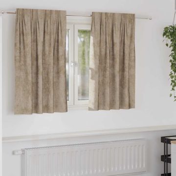 Tende in Velluto 2 pz Champagne 140 x 140 cm Velluto