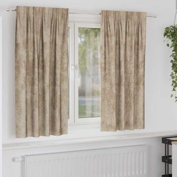 Tende in Velluto 2 pz Champagne 175 x 140 cm Velluto