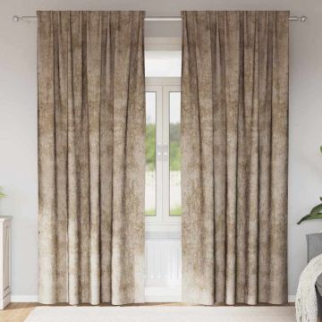 Tende in Velluto 2 pz Champagne 225 x 140 cm Velluto