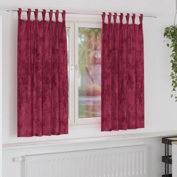 Tende in Velluto 2 pz Rosso vino 175 x 140 cm Velluto
