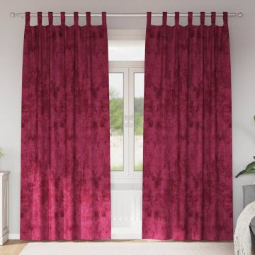 Tende in Velluto 2 pz Rosso vino 225 x 140 cm Velluto