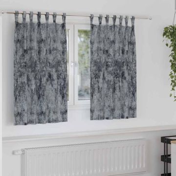 Tende in Velluto 2 pz Grigio Argento 140 x 140 cm Velluto
