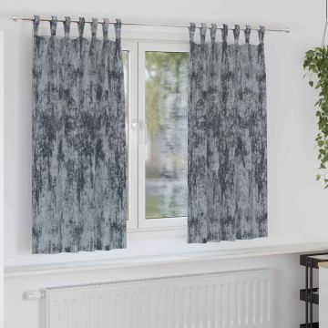Tende in Velluto 2 pz Grigio Argento 175 x 140 cm Velluto