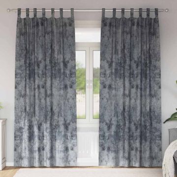 Tende in Velluto 2 pz Grigio Argento 260 x 140 cm Velluto