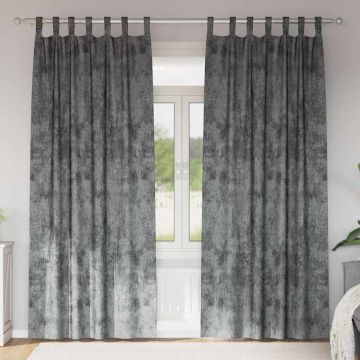Tende in Velluto 2 pz Grigio 225 x 140 cm Velluto
