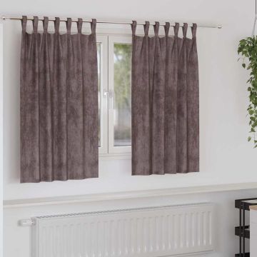 Tende in Velluto 2 pz Marrone 140 x 140 cm Velluto