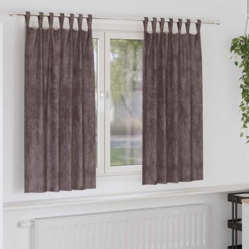 Tende in Velluto 2 pz Marrone 175 x 140 cm Velluto