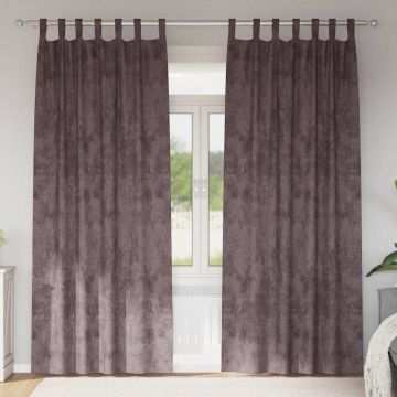Tende in Velluto 2 pz Marrone 260 x 140 cm Velluto