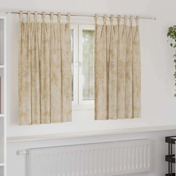 Tende in Velluto 2 pz Crema 140 x 140 cm Velluto