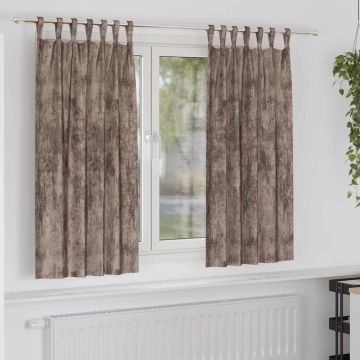 Tende in Velluto 2 pz Cappuccino 175 x 140 cm Velluto