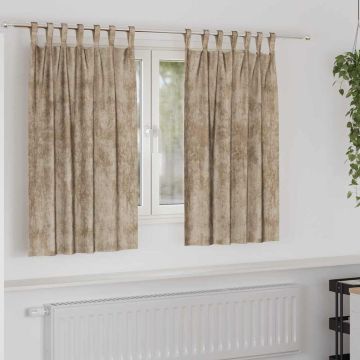 Tende in Velluto 2 pz Champagne 140 x 140 cm Velluto