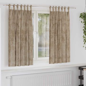 Tende in Velluto 2 pz Champagne 175 x 140 cm Velluto