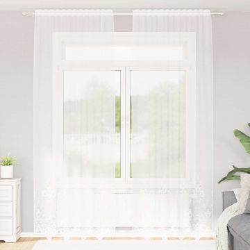Tenda in Pizzo Bianco 300 x 150 cm Poliestere