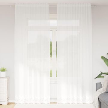 Tenda in Pizzo Bianco 300 x 150 cm Poliestere