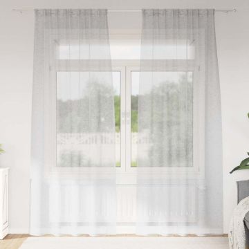 Tenda in Velo 2 pz Grigio chiaro 260 x 140 cm Poliestere