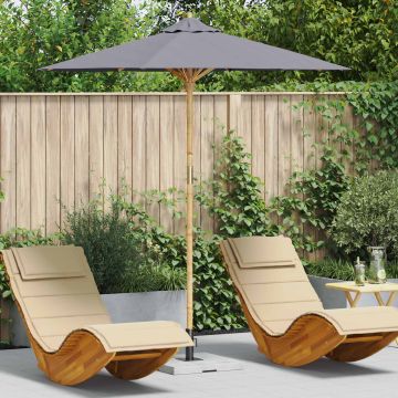 Ombrello da giardino Ø 217 x 230 cm Bambù Rotondo Grigio Scuro