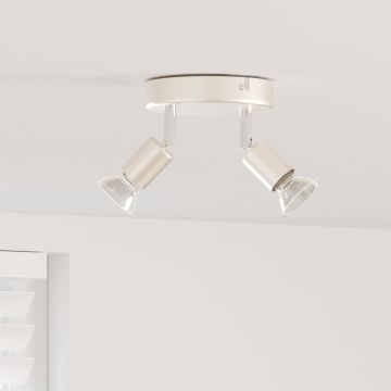 Faretto da soffitto con i riflettori Nichel 12 x 8 cm Acciaio