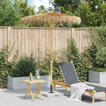 Ombrello Tiki con Baldacchino a Foglia di Banana 150 cm Bambù