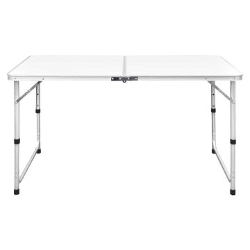 Tavolo da Campeggio Pieghevole Alluminio Regolabile 120x60 cm