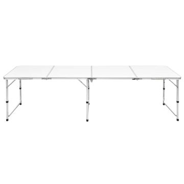Tavolo da Campeggio Pieghevole Alluminio Regolabile 240x60 cm