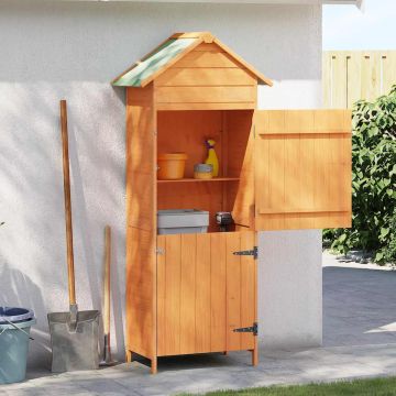 Armadietto da Giardino Marrone 42,5x64x190 cm
