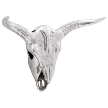Teschio di toro Argento 49 x 10 x 36 cm Alluminio