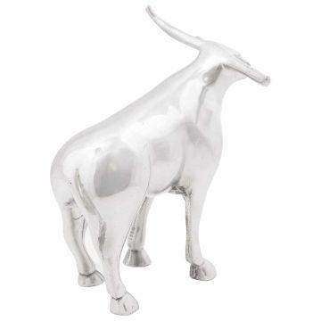 Scultura di toro Argento 20 x 17 x 23 cm Alluminio