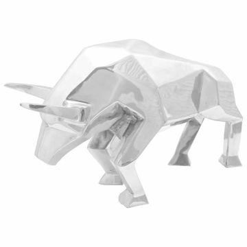 Scultura di toro Argento 74 x 23 x 30 cm Alluminio