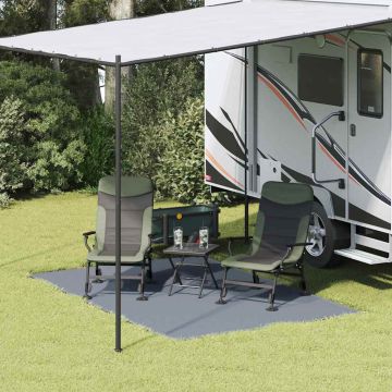 Tappeto da Tenda Blu e Grigio 300 x 200 cm Polietilene