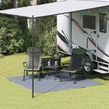 Tappeto da Tenda Blu e Grigio 250 x 250 cm Polietilene