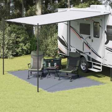 Tappeto da Tenda Blu e Grigio 400 x 250 cm Polietilene