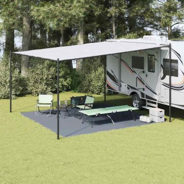 Tappeto da Tenda Blu e Grigio 400 x 400 cm Polietilene
