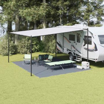 Tappeto da Tenda Blu e Grigio 500 x 400 cm Polietilene