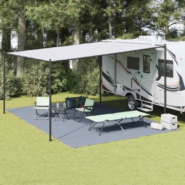 Tappeto da Tenda Blu e Grigio 600 x 400 cm Polietilene