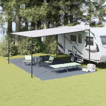 Tappeto da Tenda Blu e Grigio 700 x 400 cm Polietilene
