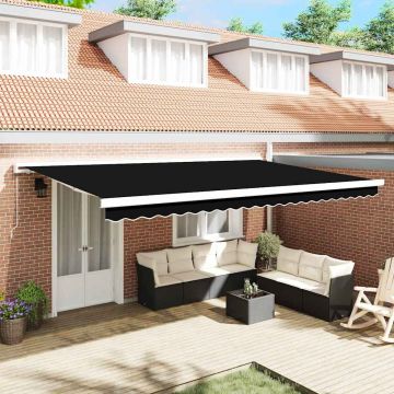 Telo di ricambio per tenda da sole per 5x3 m Nero Poliestere
