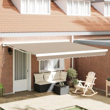 Telo di ricambio per tenda da sole per 4x3.5 m Beige Poliestere
