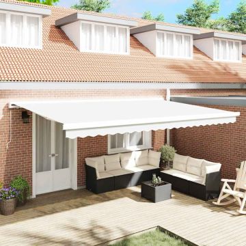 Telo di ricambio per tenda da sole per 5x3 m Bianco Poliestere