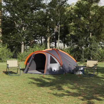 Tenda a Cupola 4 persona Grigio e arancione taffetà