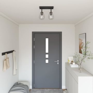 Faretto da soffitto Nero 33 x 13 x 26 cm Vetro e Metallo