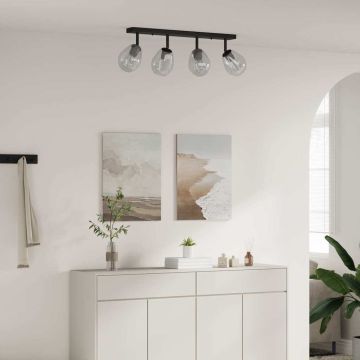 Faretto da soffitto Nero 73,5 x 13 x 26 cm Vetro e Metallo
