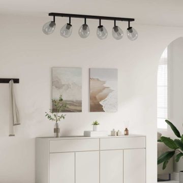 Faretto da soffitto Nero 110,5 x 13 x 26 cm Vetro e Metallo