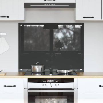 Schienale da cucina Grigio scuro 80 x 60 cm vetro temperato