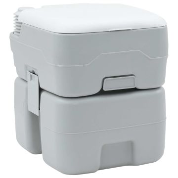Toilette da Campeggio Grigio e Bianco 41,5 x 36,5 x 42 cm