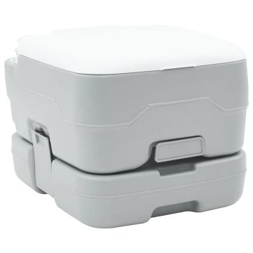 Toilette da Campeggio Grigio e Bianco 41,5 x 36,5 x 30 cm