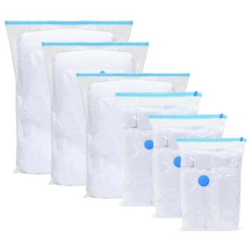 Sacchetti per Stoccaggio 10 pz Trasparente e Blu 70 x 50 cm