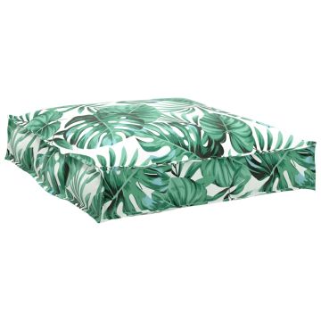 Cuscino Tessuto Oxford Motivo Foglia 70 x 70 x 12 cm