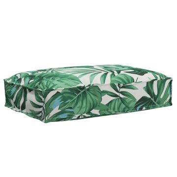 Cuscino Tessuto Oxford Motivo a Foglie 60 x 40 x 8 cm