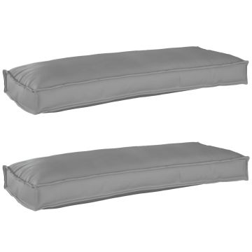 Set di Cuscini per Pallet 2 pz Tessuto Oxford Grigio